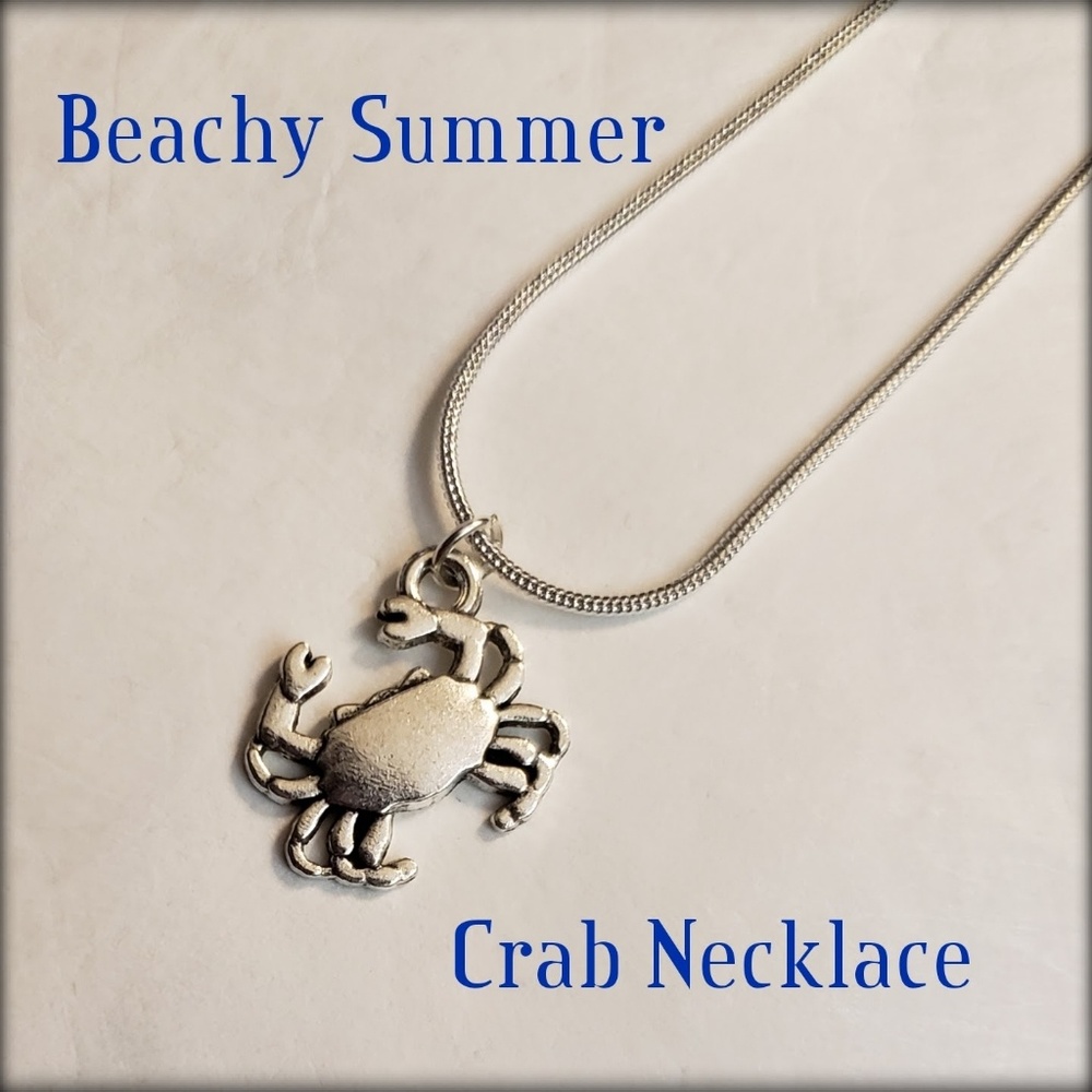 Silver Tone Crab Pendant on a 925 Silver Chain